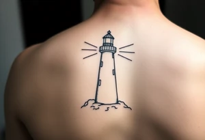 Simple lighthouse with pops tattoo idea