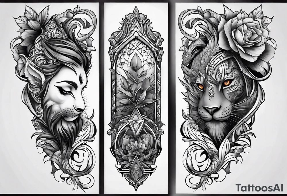Leg sleeve tattoo idea