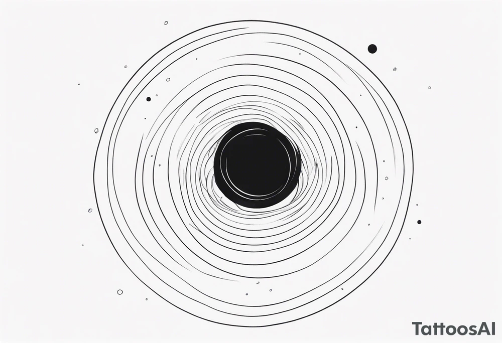 Fine line Black hole tattoo idea