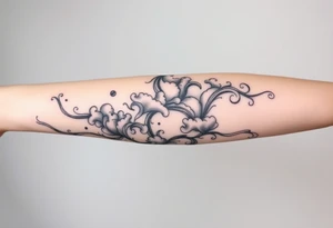 Ethereal Celestial dreamy swirling intergalactic space clouds daintily flowing like light wispy smoke tattoo idea