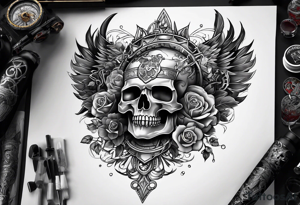 full sleeve mechanical tattoo idea