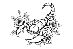 Scorpion with roses tattoo idea