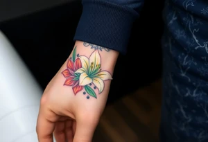 Lilies and emeralds tattoo idea