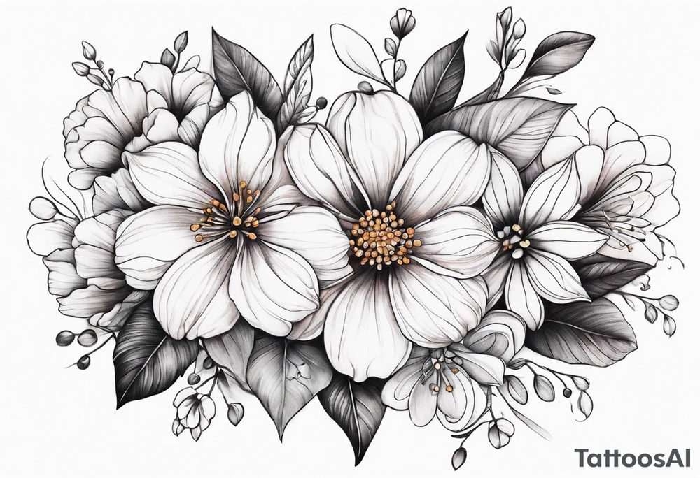 gentle flowers on front neck tattoo idea