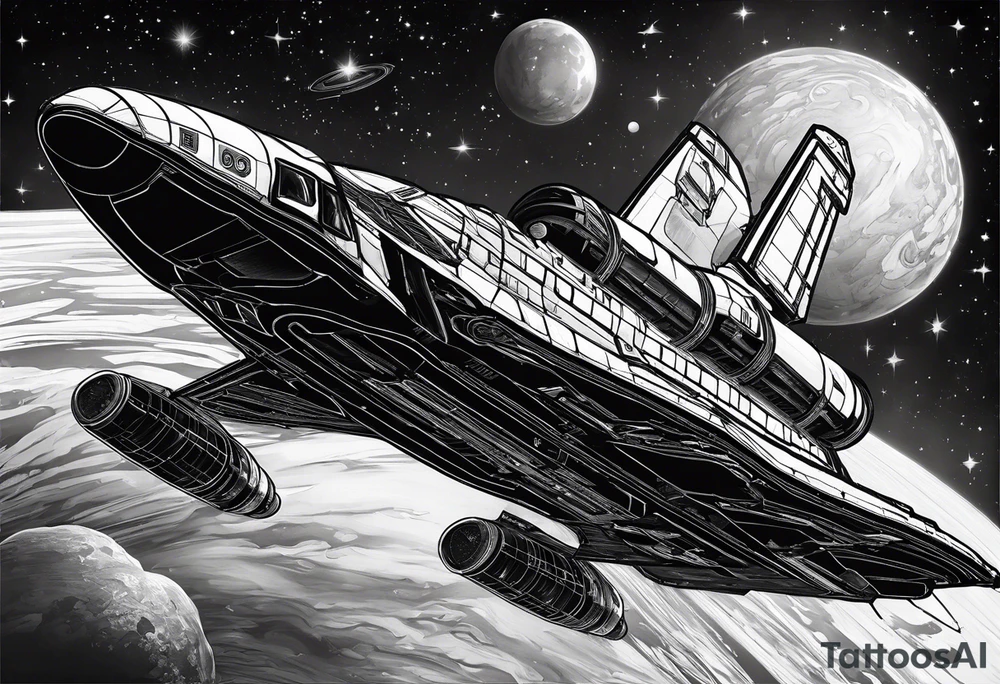 shuttle launching to space tattoo idea