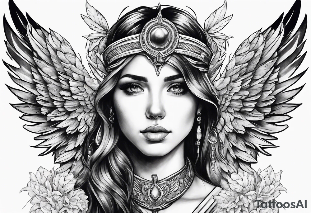 a halo over wings tattoo idea