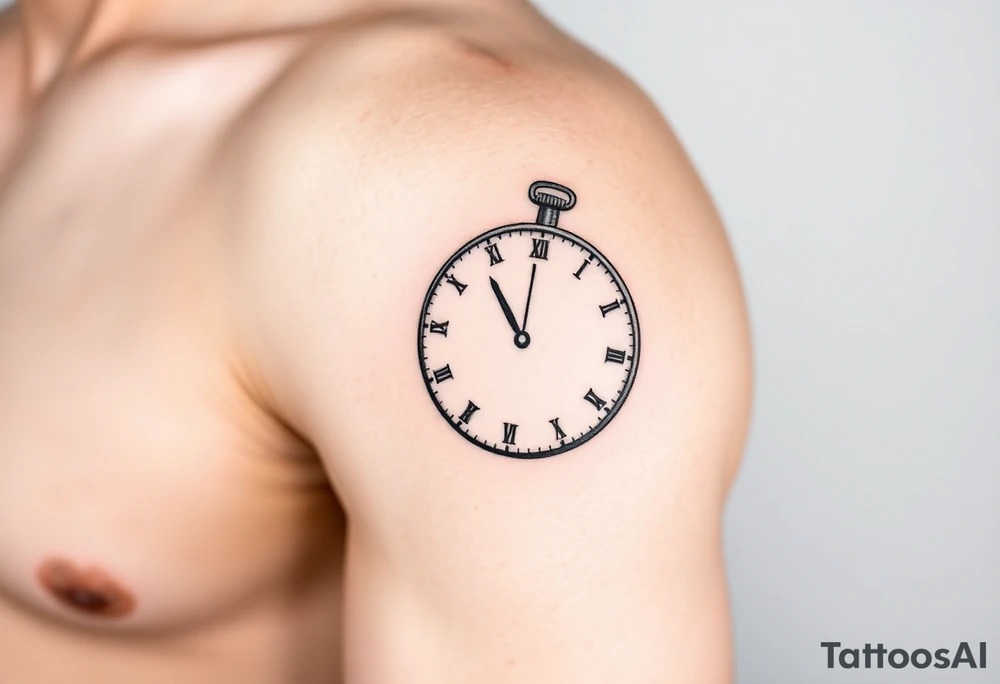 analog Clock set to 03:09 tattoo idea
