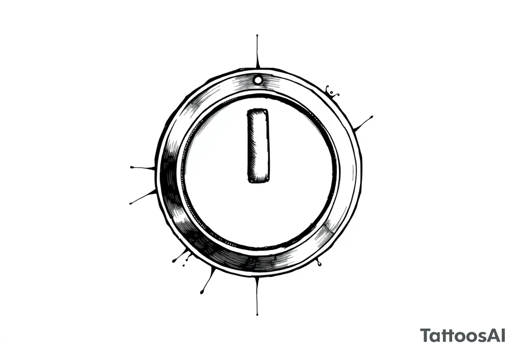 A Power Button with the Binary Text "00100001 01100011 01110000 01110101" Embedded in the background. tattoo idea