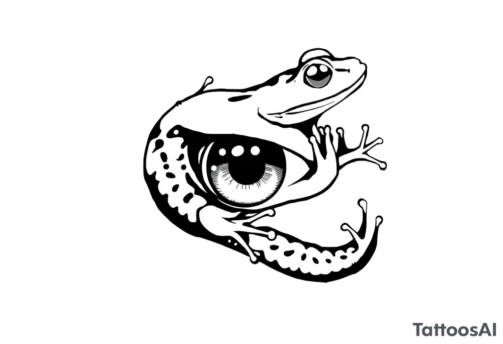 snake frog and eyeball tattoo idea