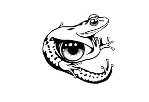 snake frog and eyeball tattoo idea