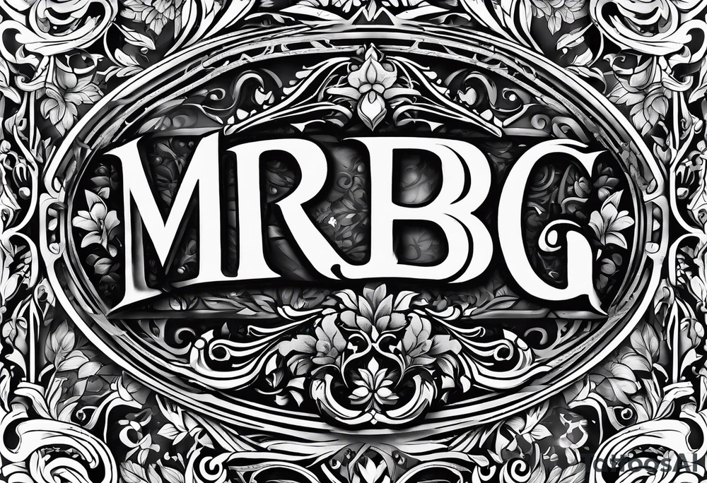 letters: "MRBG" underlined, equally separated
simple, clear, plain, unadorned, no background tattoo idea