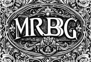 letters: "MRBG" underlined, equally separated
simple, clear, plain, unadorned, no background tattoo idea