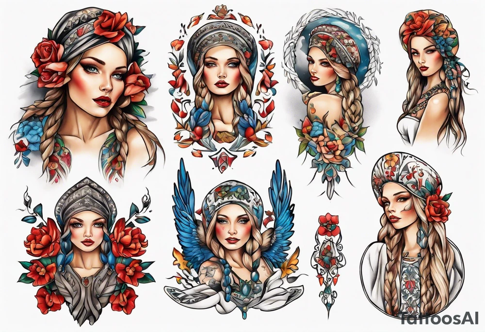 Beautiful Ukrainian Woman Forward tattoo idea