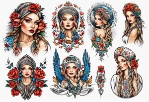 Beautiful Ukrainian Woman Forward tattoo idea