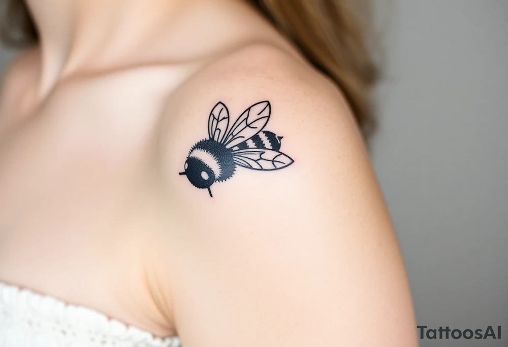 pilot bumble bee flying an airplane tattoo idea