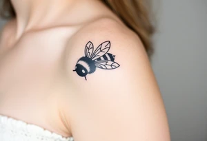 pilot bumble bee flying an airplane tattoo idea