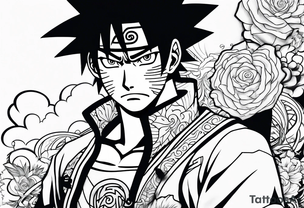 Naruto mixed with monkey d luffy tattoo idea