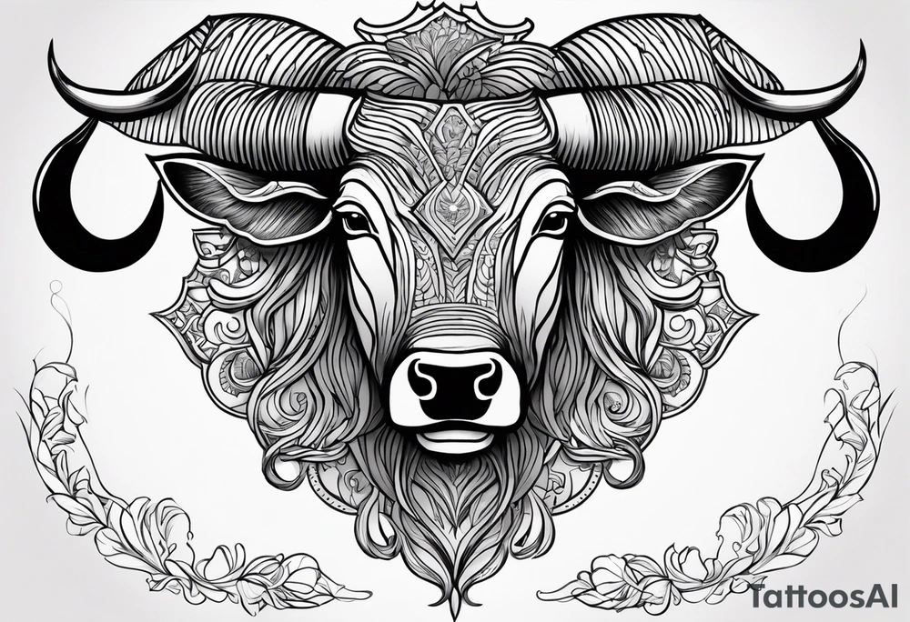 Show me images of a tattoo involving fraternitis vinculum and a bull from the Latin triumvirate tattoo idea