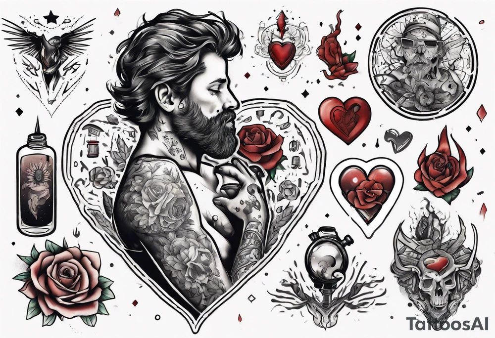 man getting a tattoo on his heart tattoo idea