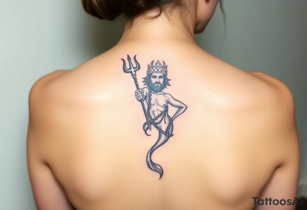Neptune with trident tattoo idea