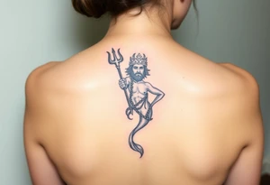 Neptune with trident tattoo idea