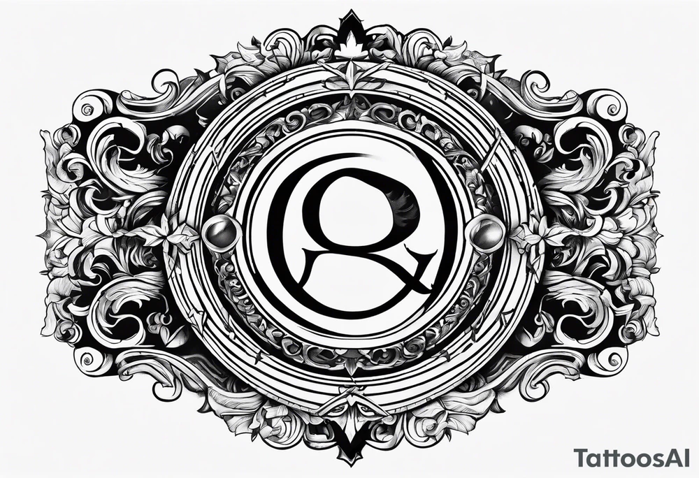 Greek Capital Letter Omega symbol death metal style tattoo idea