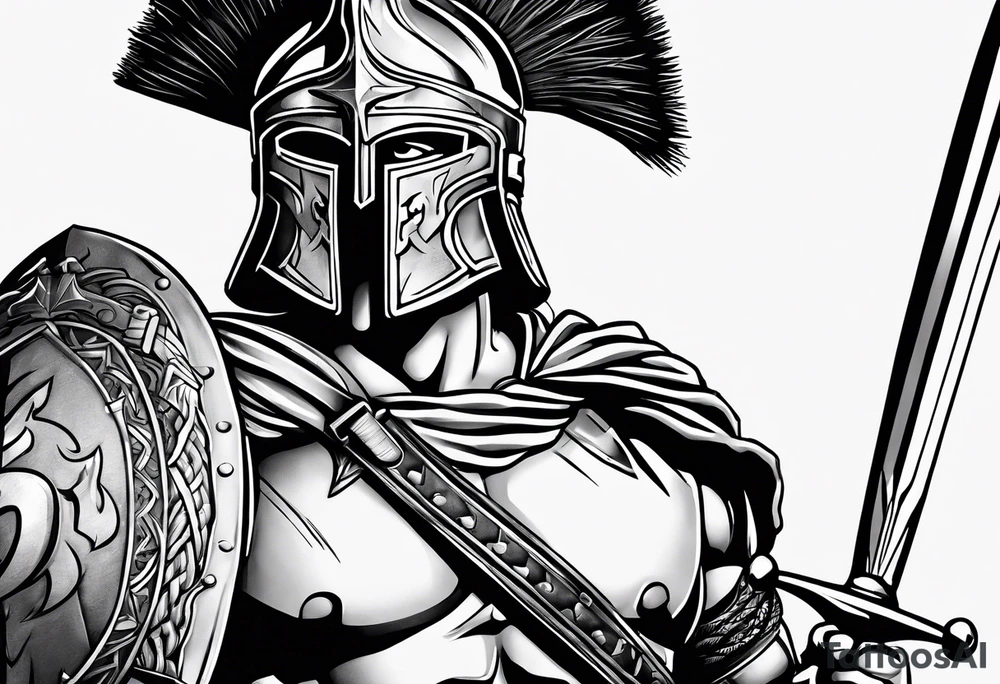 Spartan warrior tattoo idea