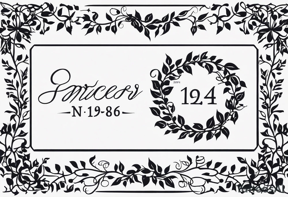31.8742° N, 91.1366° W, with very simple ivy vines on both sides.  it will be small fine line on the back of the arm above the elbow tattoo idea