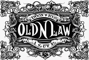 Old English font saying down by Law tattoo idea