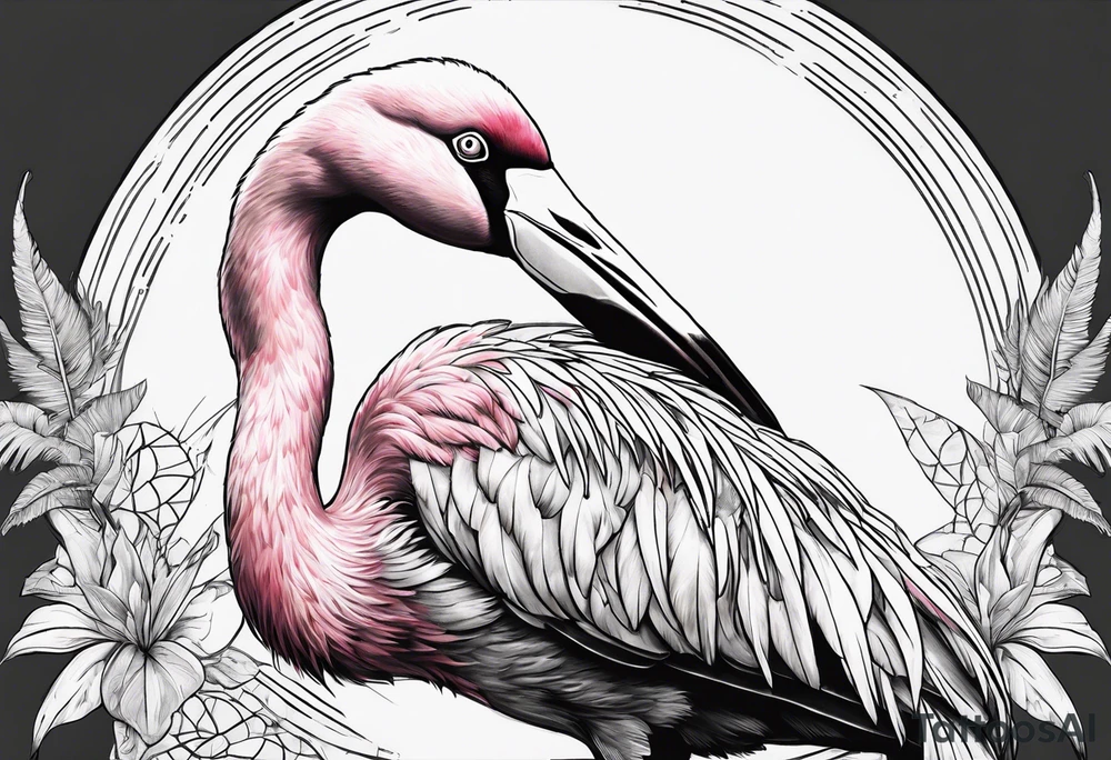 Tactical military flamingo tattoo idea