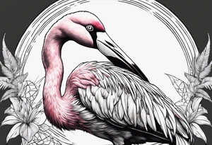 Tactical military flamingo tattoo idea