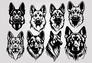Dark brown German shepherd tattoo idea