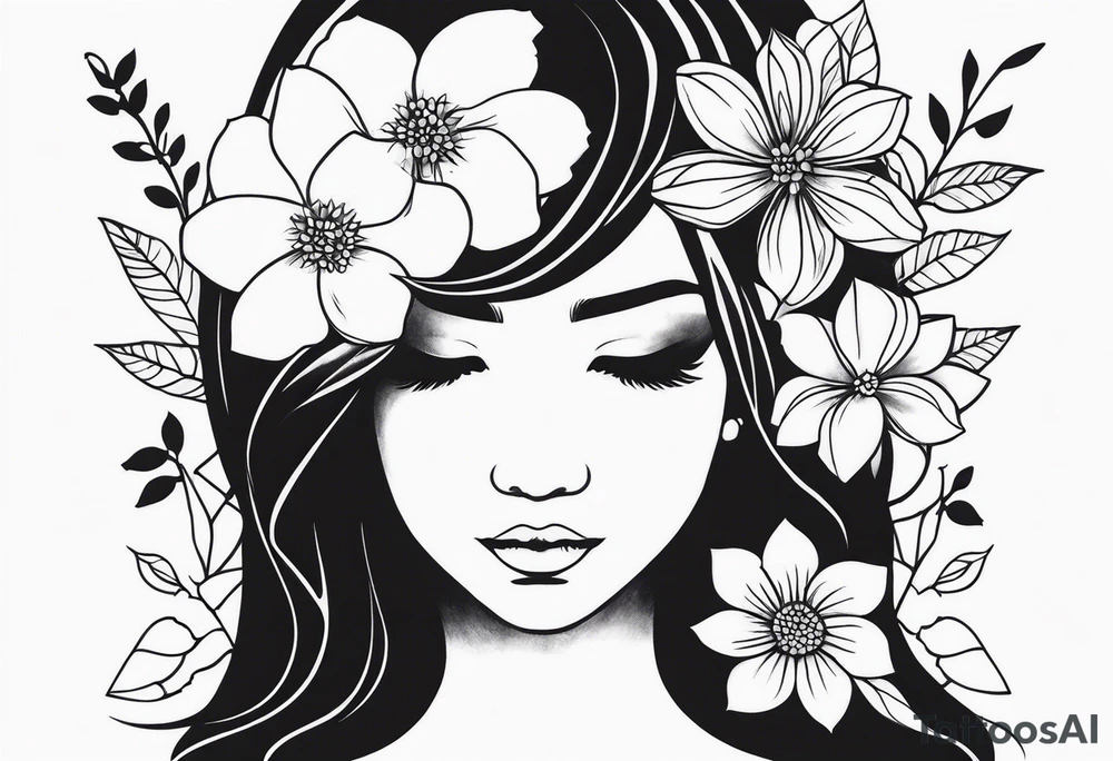 Flower Headed girl tattoo idea