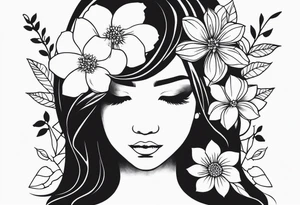 Flower Headed girl tattoo idea