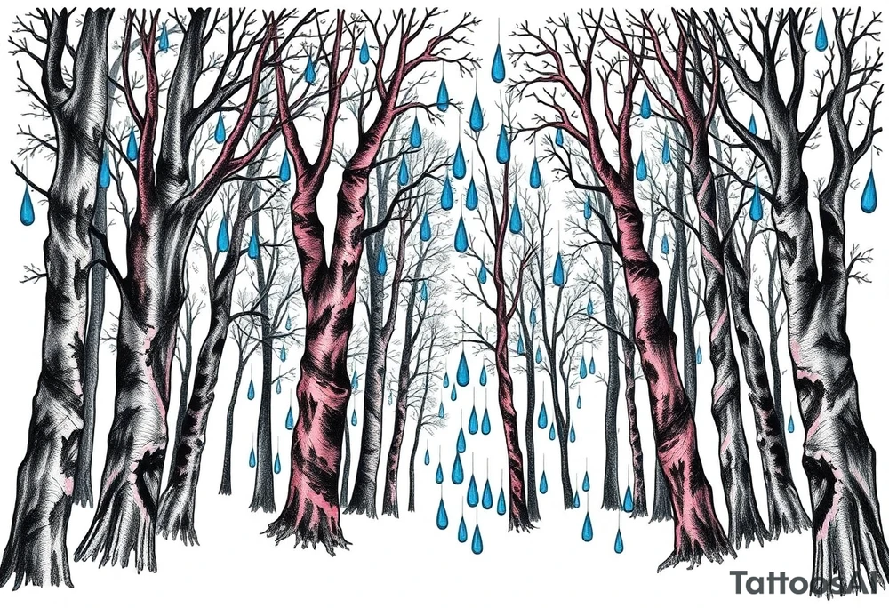 forest trees background
blue rain drops tattoo idea