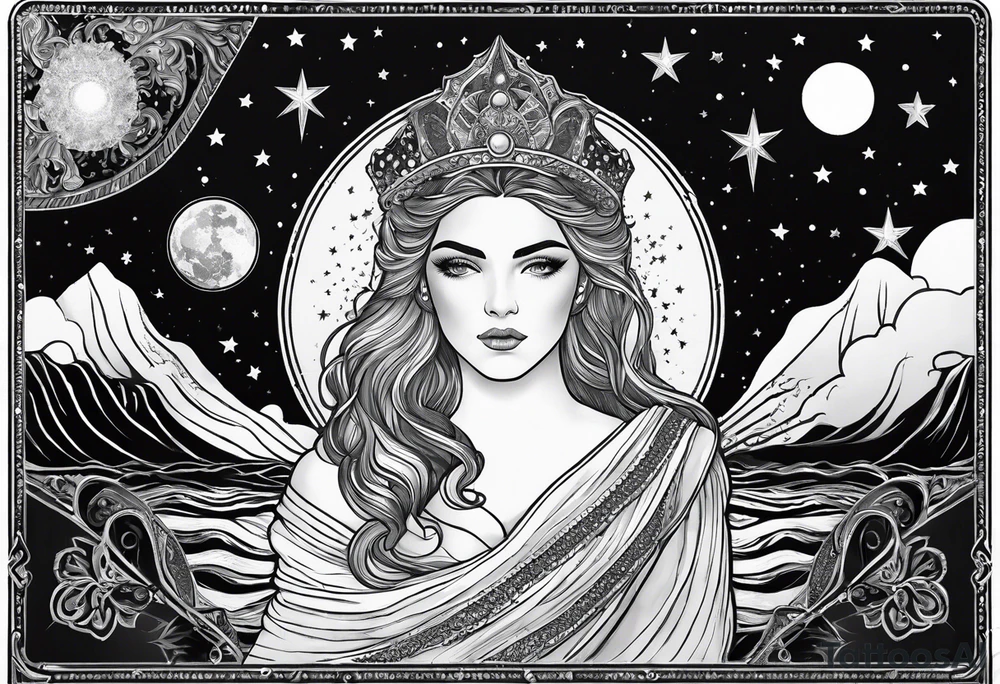 the star (tarot card) with Aquarius feeling tattoo idea