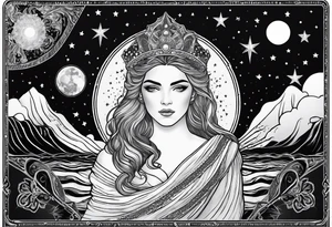 the star (tarot card) with Aquarius feeling tattoo idea