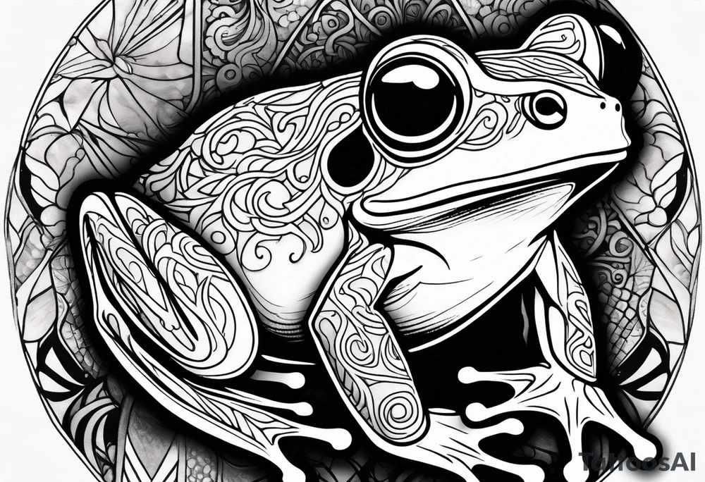 a psychedelic frog tattoo idea