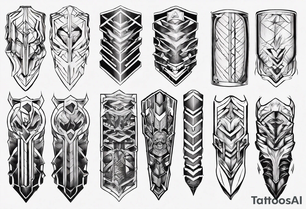 Leg armor tattoo idea