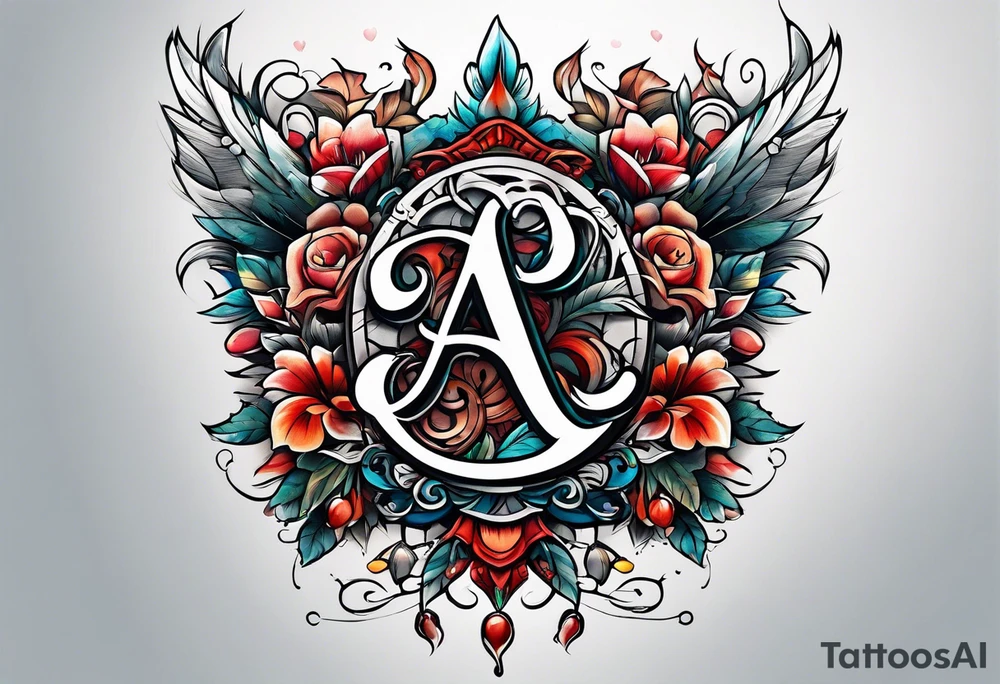 the letters A and R tattoo idea