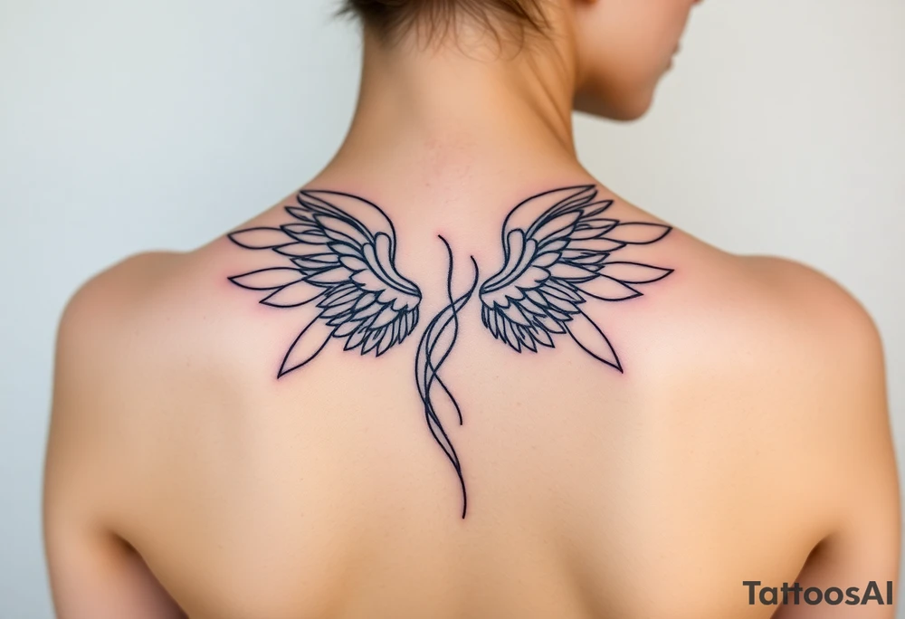 lisa outline with wings tattoo idea