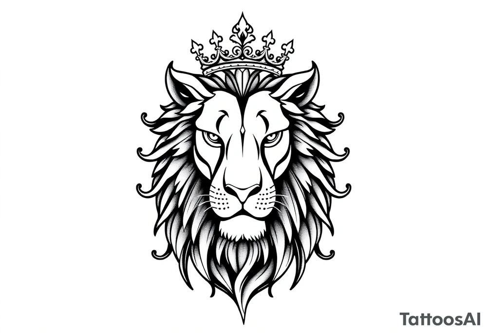 powerful majestic lion vagina, and anus
with a crown tattoo idea