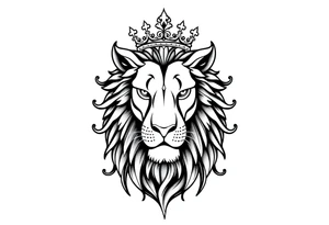 powerful majestic lion vagina, and anus 
with a crown tattoo idea