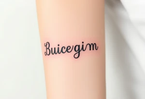 Bright colored ambigram words tattoo idea