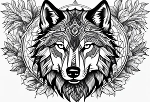 alpha wolf for mans chest tattoo idea