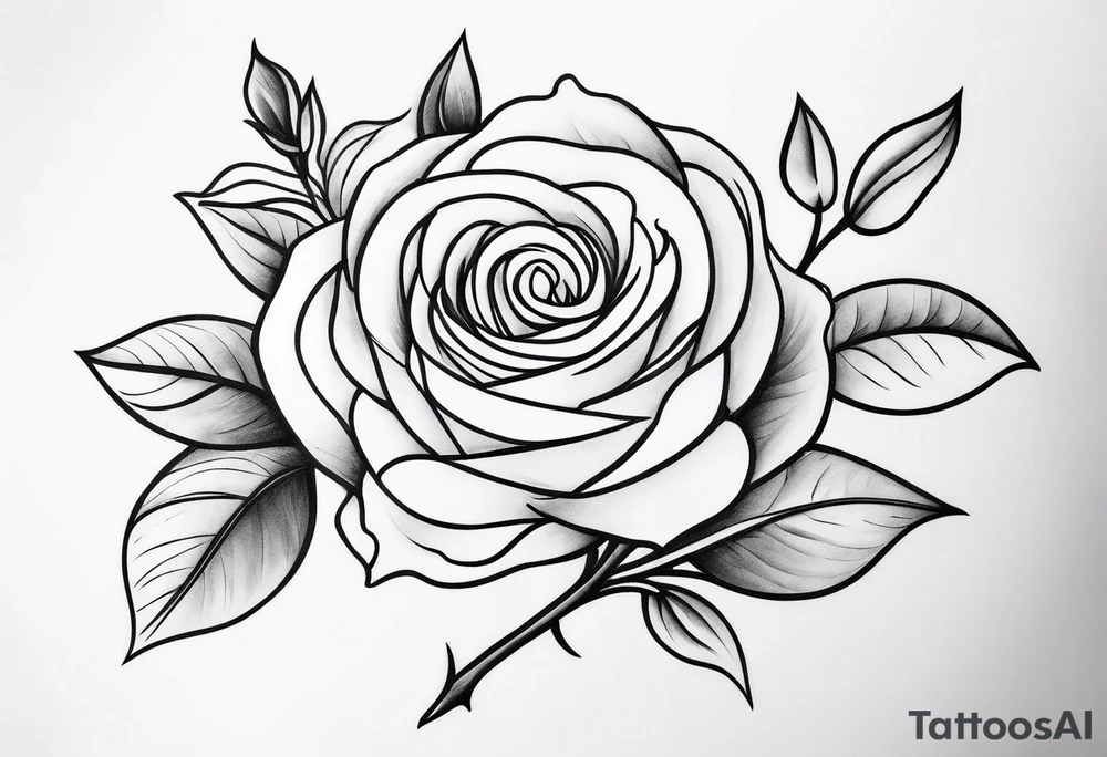 long stem rose bouquet tattoo idea