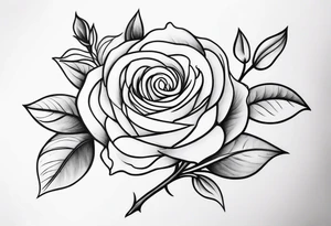 long stem rose bouquet tattoo idea