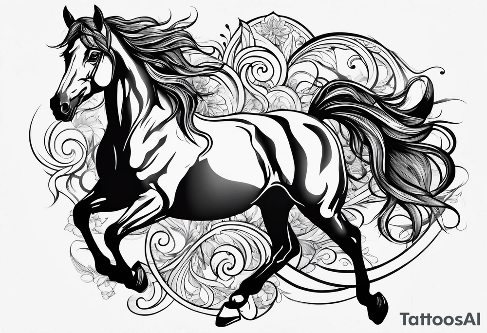 Linework horse tattoo idea