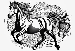 Linework horse tattoo idea