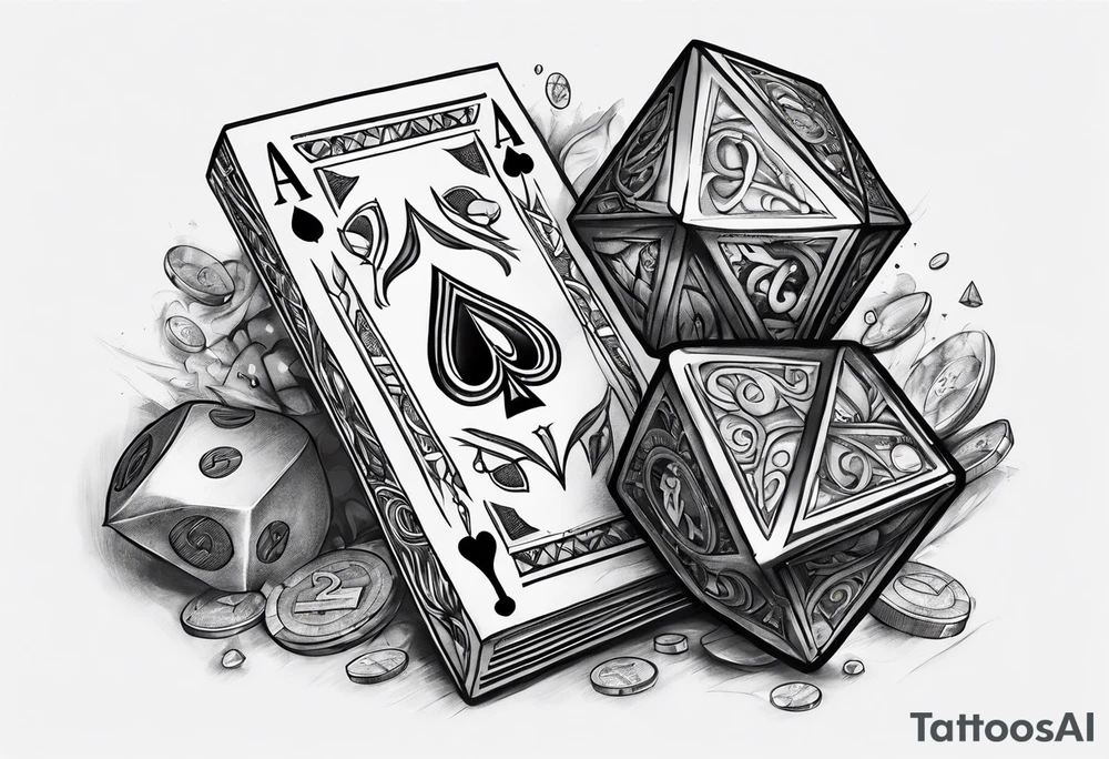 spades and dice and money tattoo idea